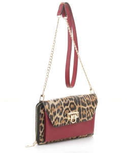 Leopard Print Textured Crossbody Bag WL1157PP RED